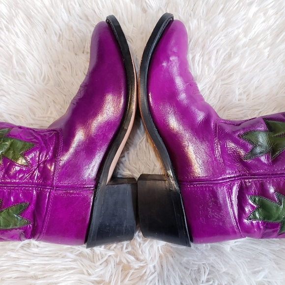 Old West Shoes Vintage Cowboy Electric Purple Western Boots Poshmark